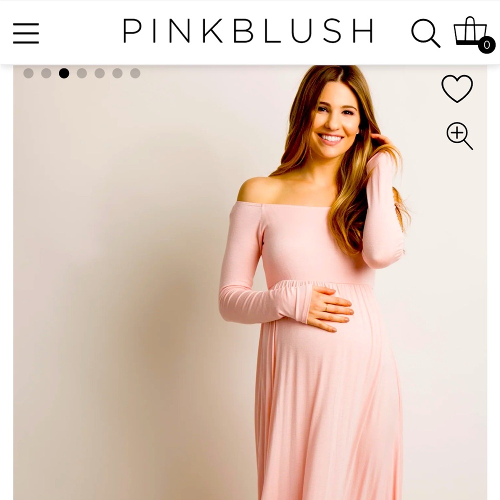 Pink Blush Off the shoulder Maternity Maxi Dress